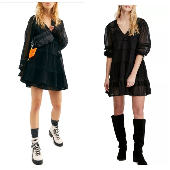Free People Dresses & Skirts - Free People Berline Mesh Trapeze Mini Dress
